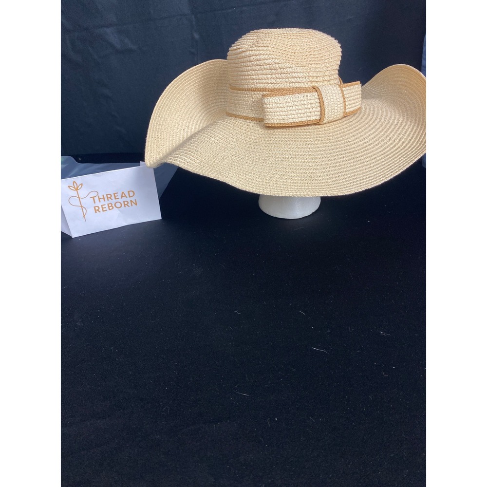 Women's Wide Brim Straw Sun Hat‎ with Bow Accent for Beach Vacation Summer